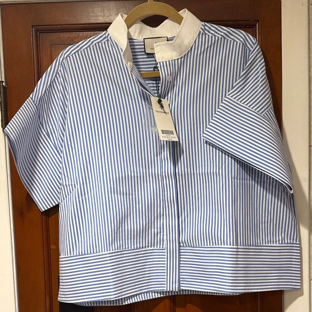 TUCKERNUCK Blue Stripe Sofia Shirt - Picture 5 of 7
